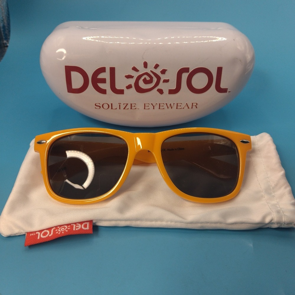 Del Sol Solize Break Away Color Changing Sunglasses Yellow Wayfarer 141392